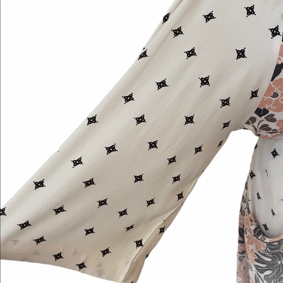 Free People Cream Floral Kimono Sleeve Boho Dress - Picture 6 of 7